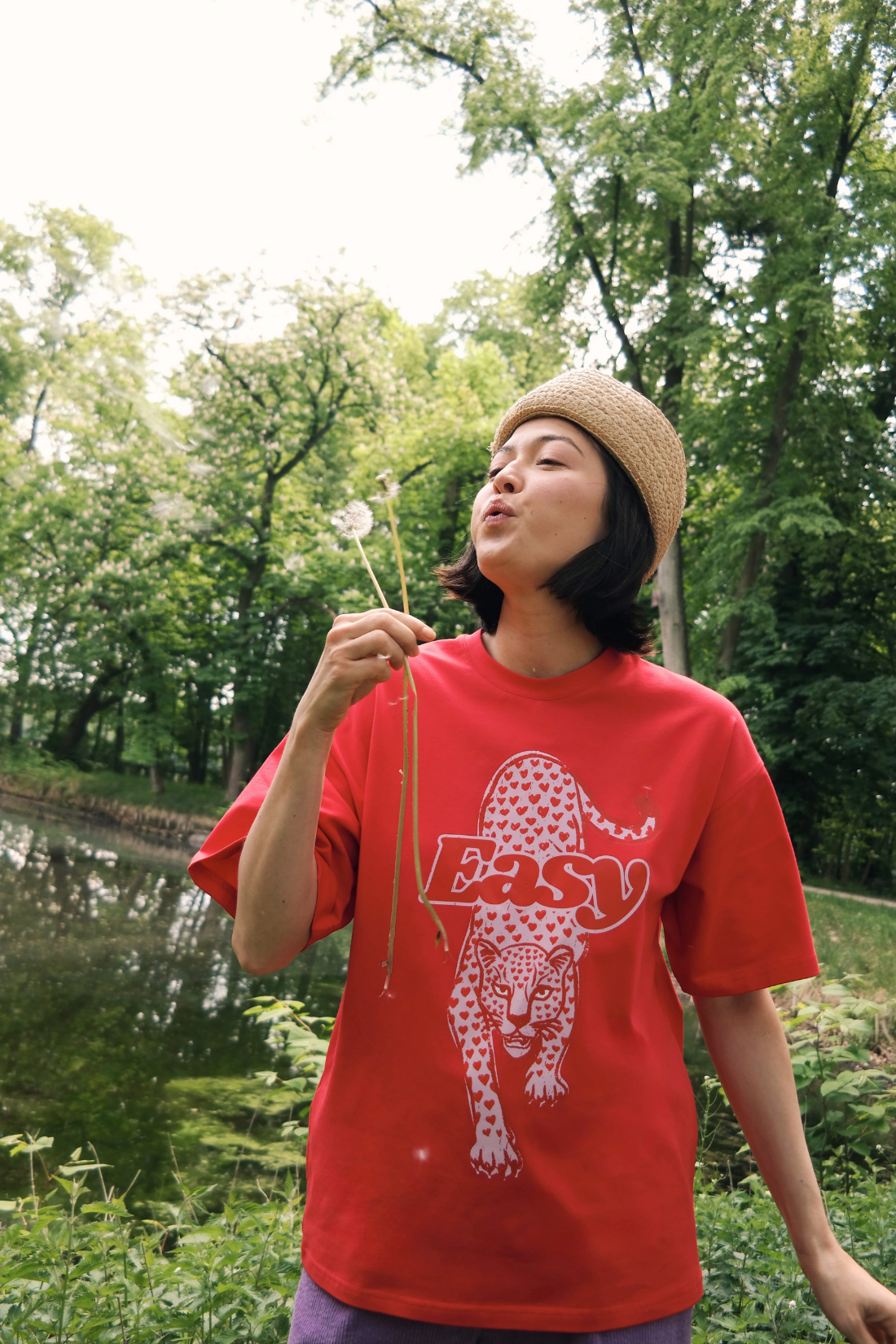 T-SHIRT EASY VINTAGE CZERWONY