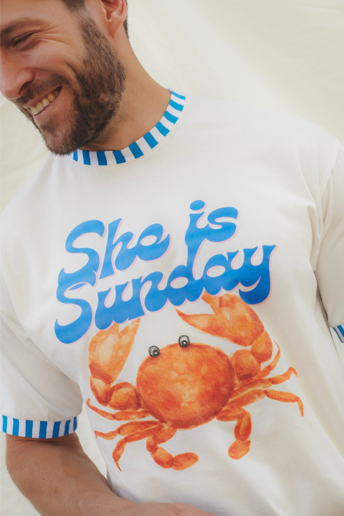 T-SHIRT CRAB BIAŁY - MEN