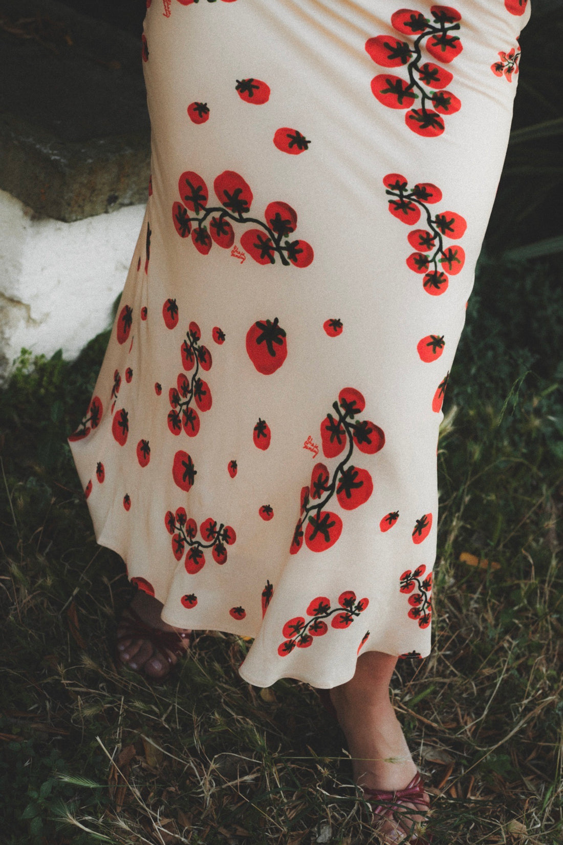 SPÓDNICA MIDI POMODORO KREMOWA