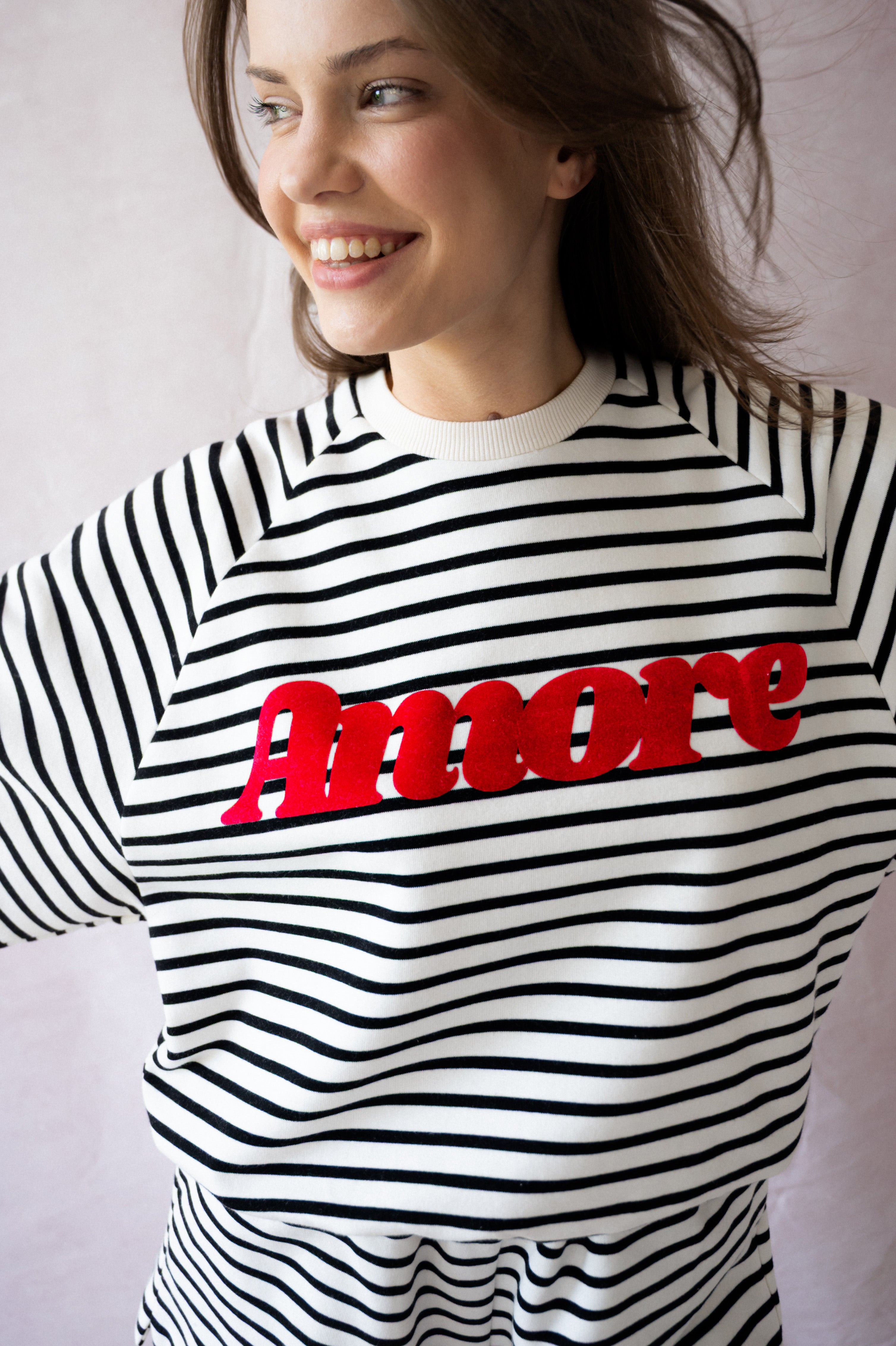 BLUZA CHIARA STRIPED KREMOWA