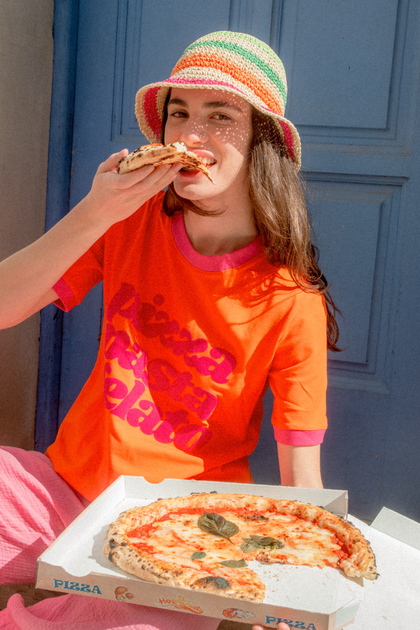 T-SHIRT PIZZA PASTA GELATO ORANGE