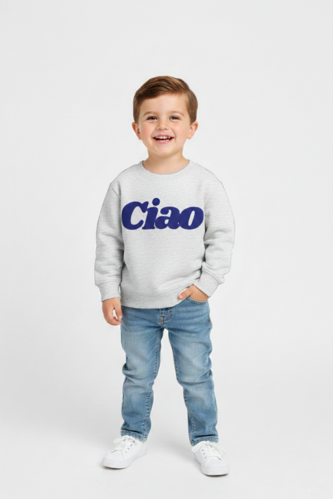 CIAO GRAY MELANGE MINI SWEATSHIRT