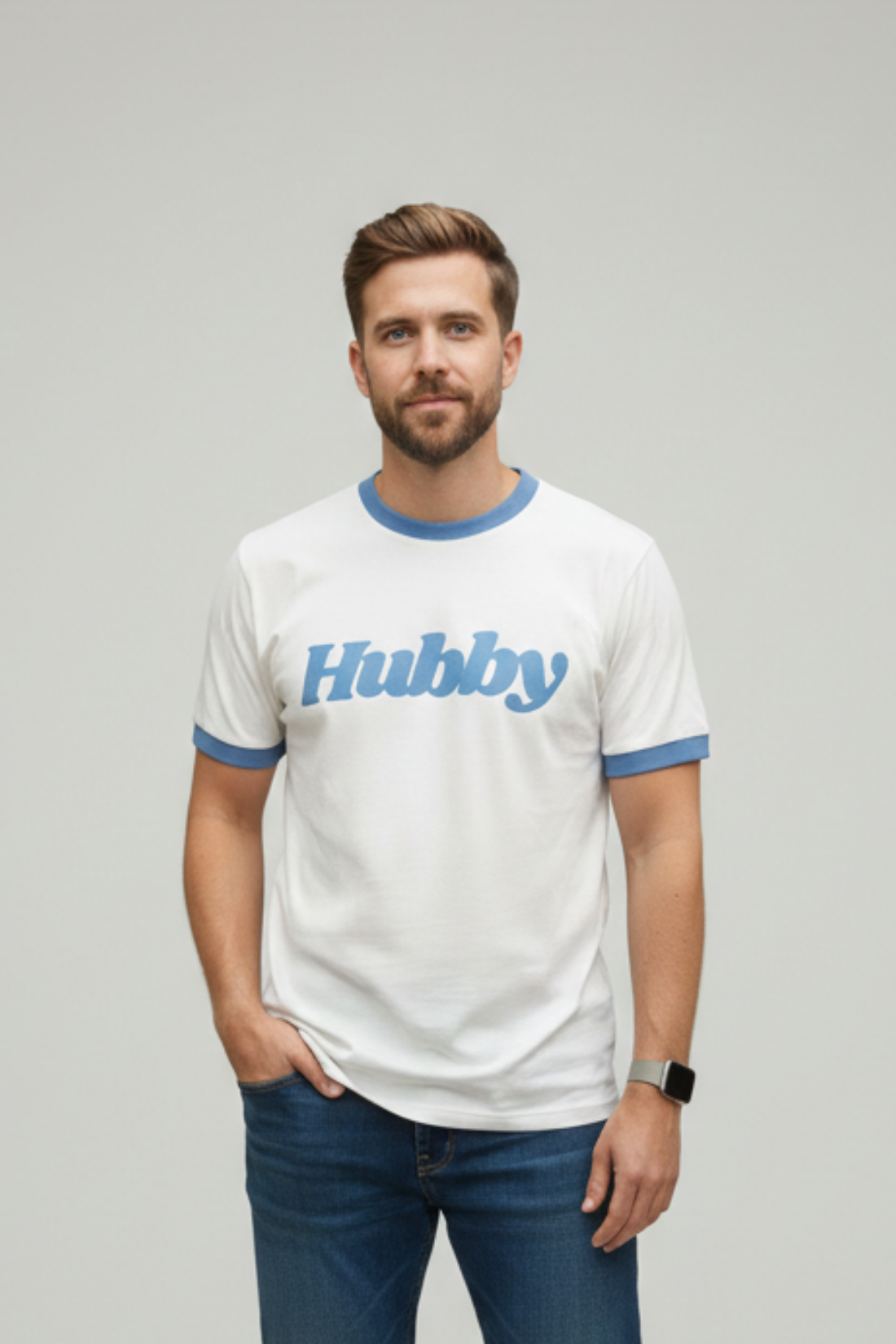 T-SHIRT HUBBY KREMOWY - MEN