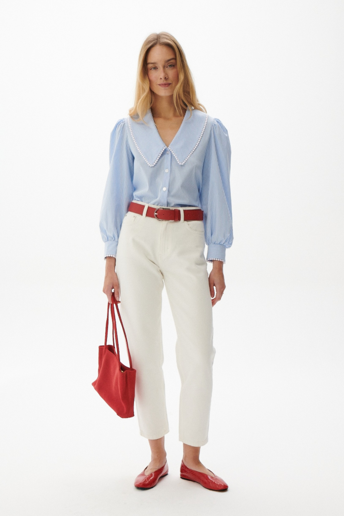 KOSZULA PETITE W PASKI NIEBIESKA