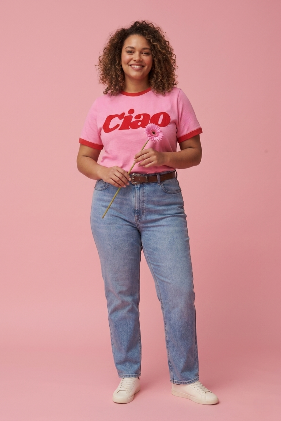 T-SHIRT HELLO SUNDAY PINK