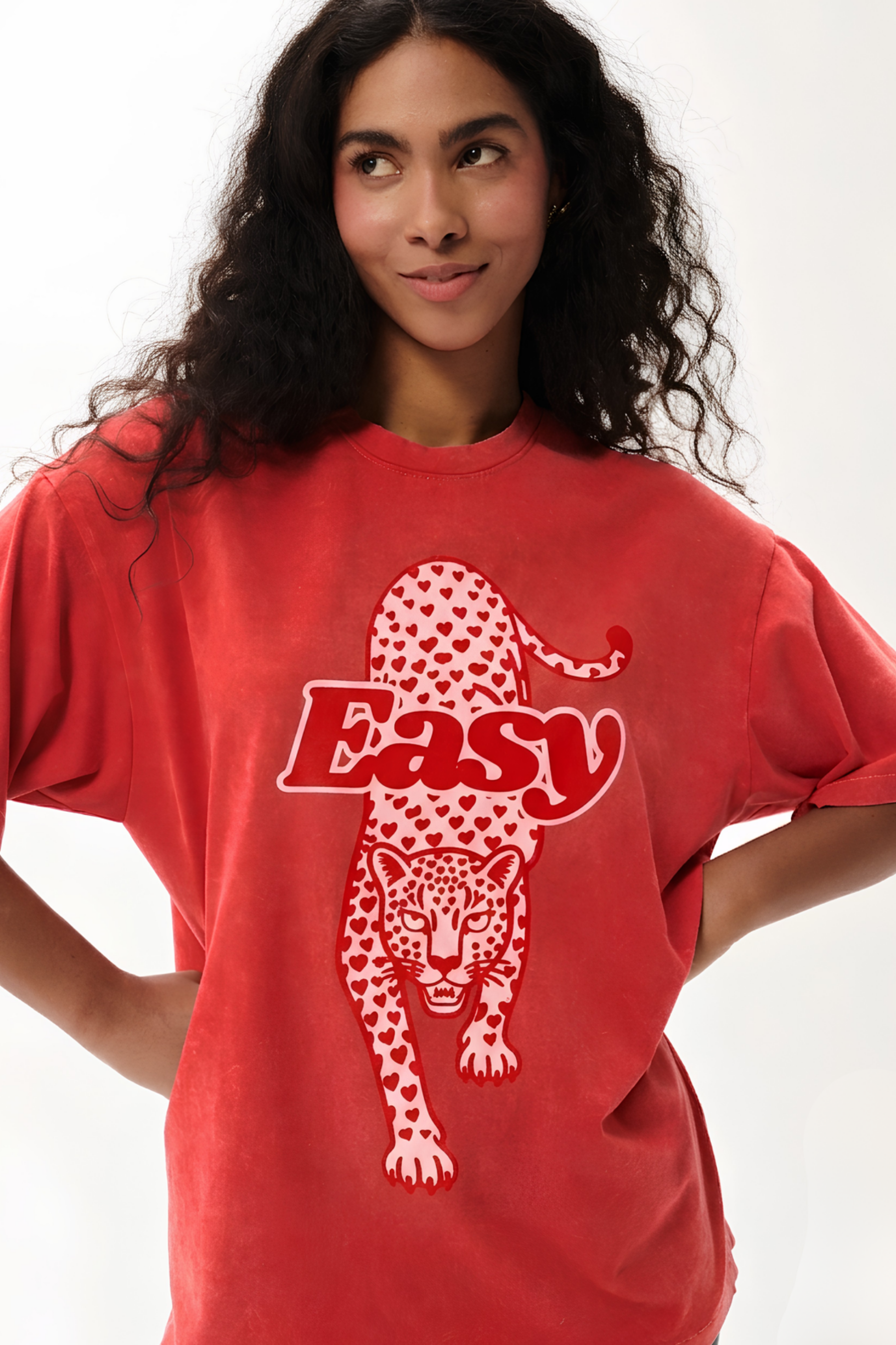 T-SHIRT EASY VINTAGE CZERWONY