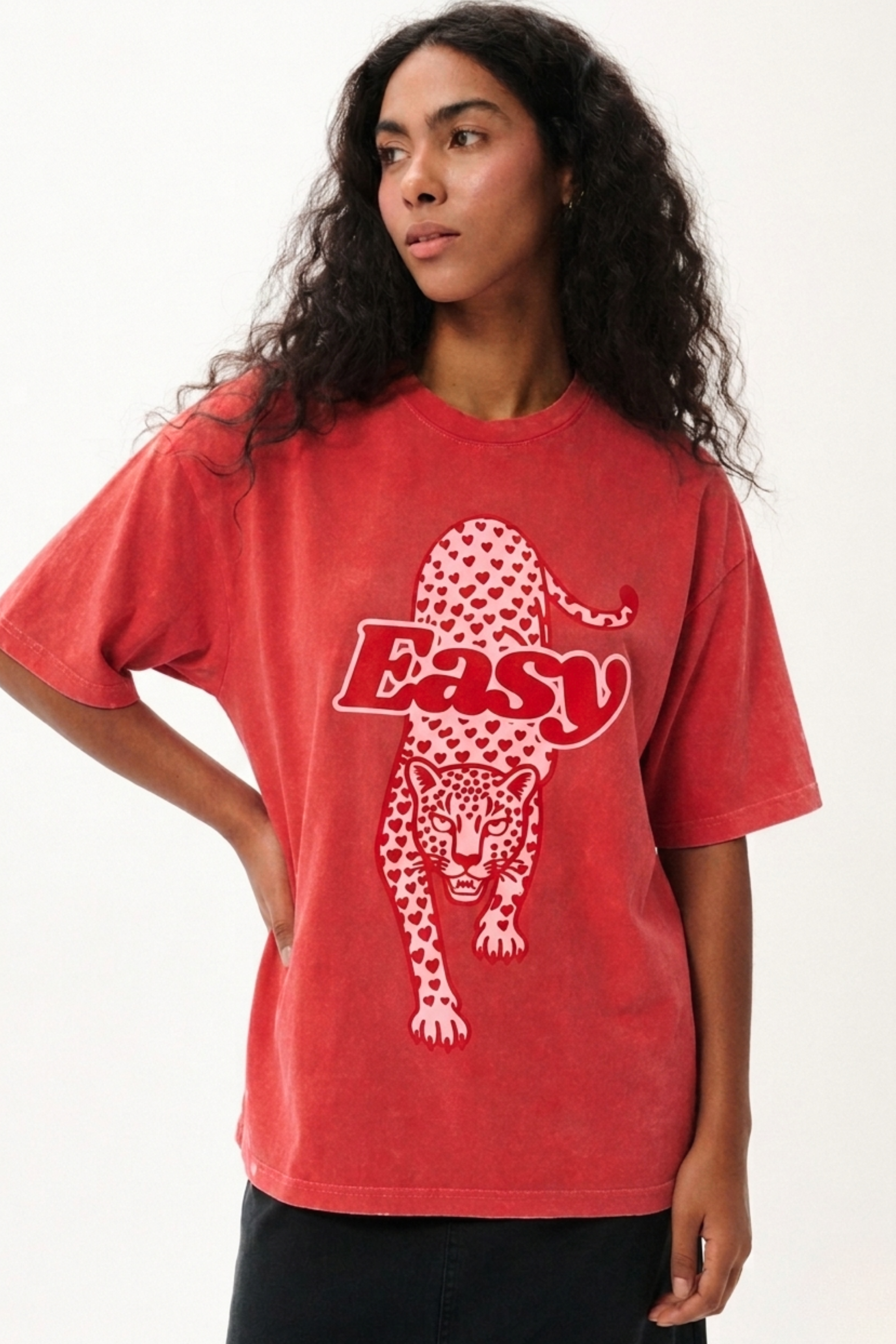 T-SHIRT EASY VINTAGE CZERWONY