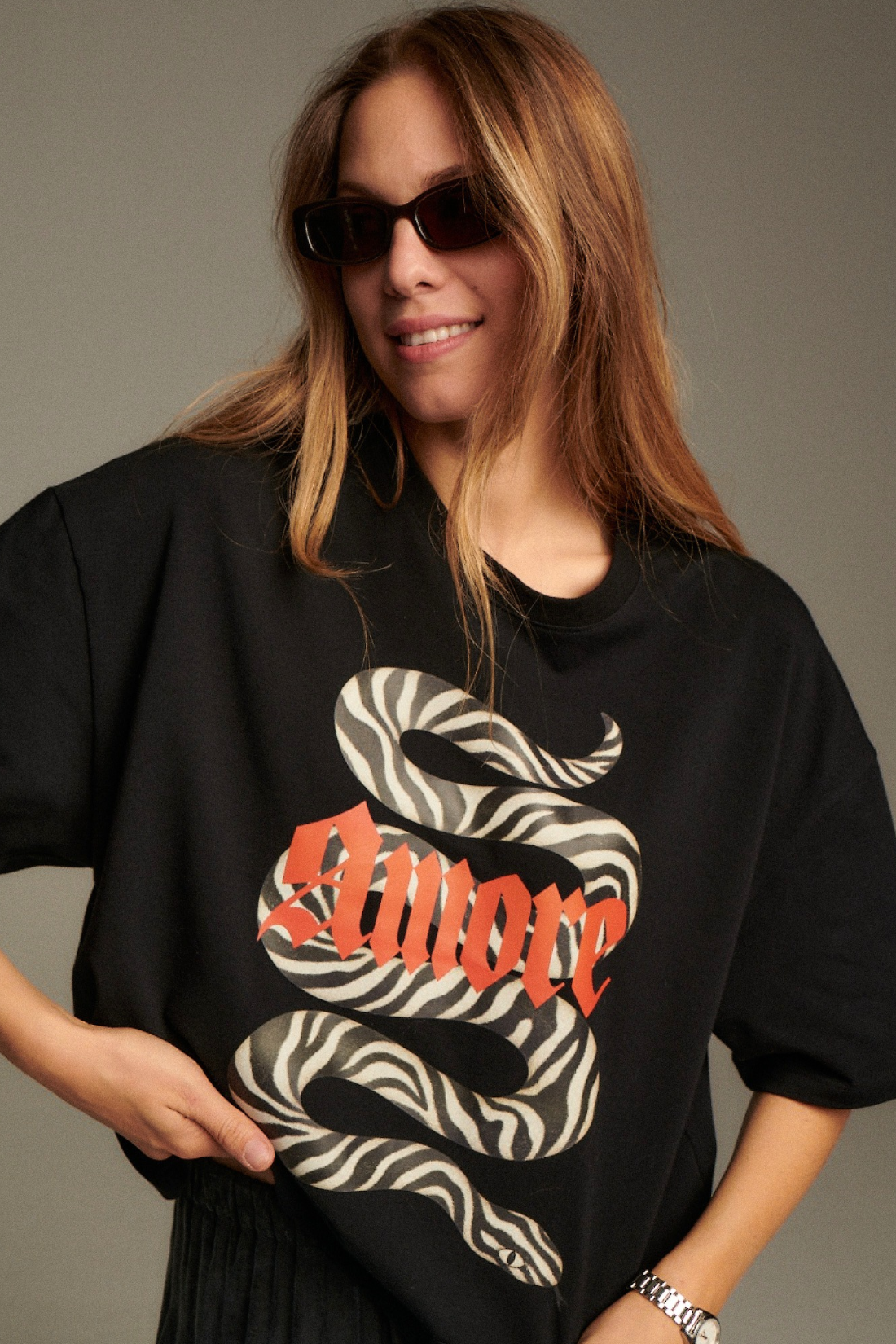T-SHIRT AMORE SAUVAGE CZARNY