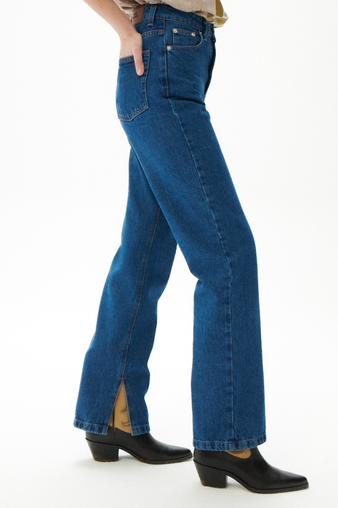 SPODNIE JEANSOWE ICONIC NIEBIESKIE - TALL