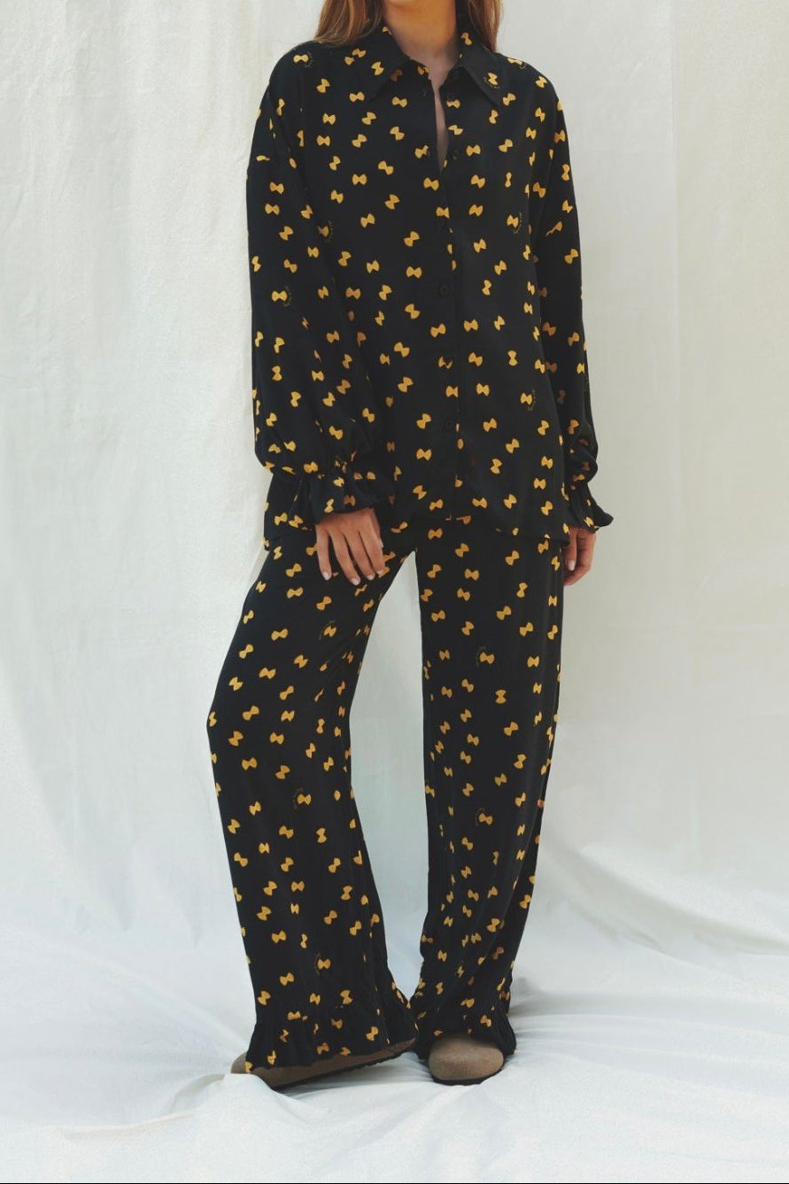BLACK FARFALLE SHIRT