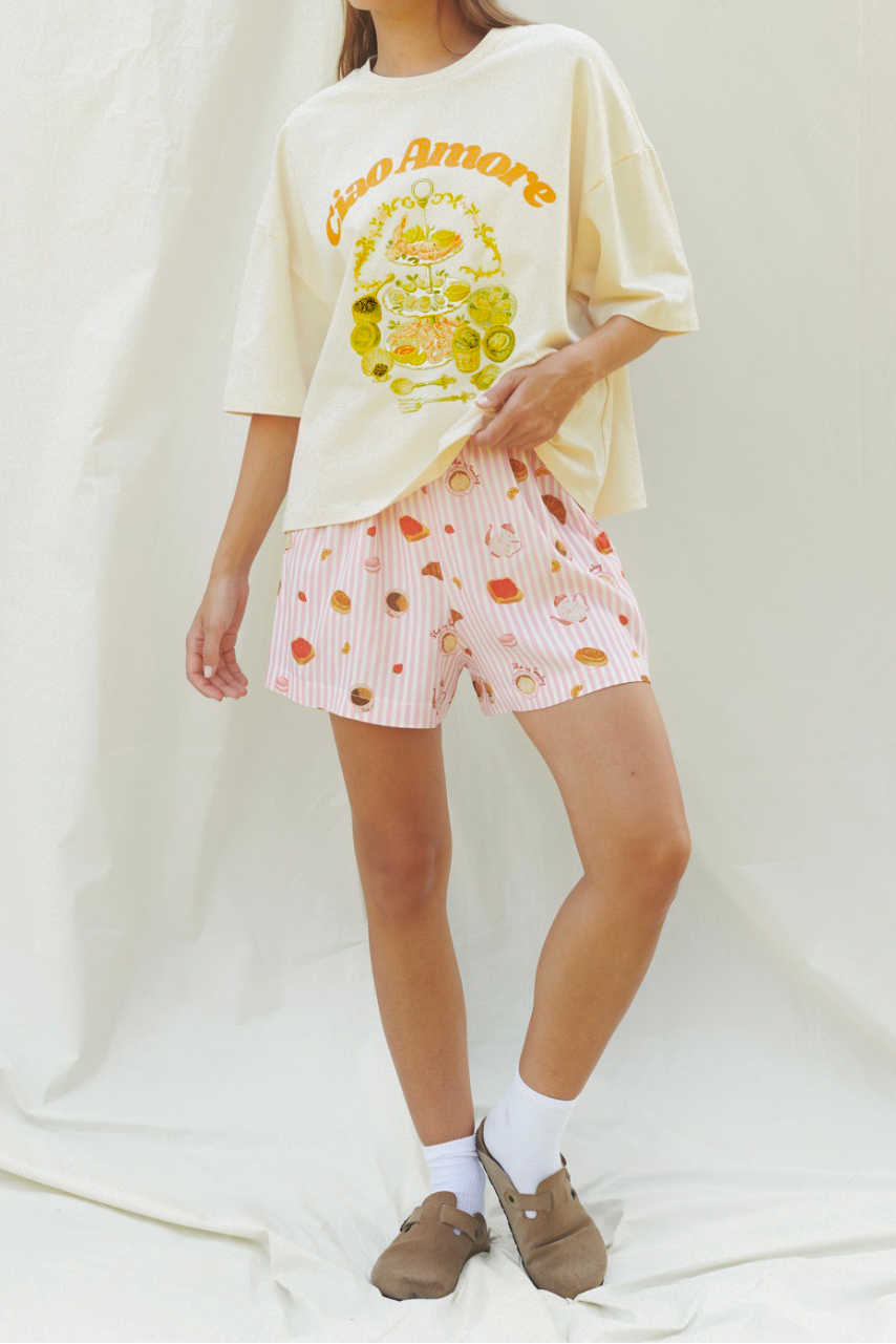 T-SHIRT CIAO AMORE KREMOWY