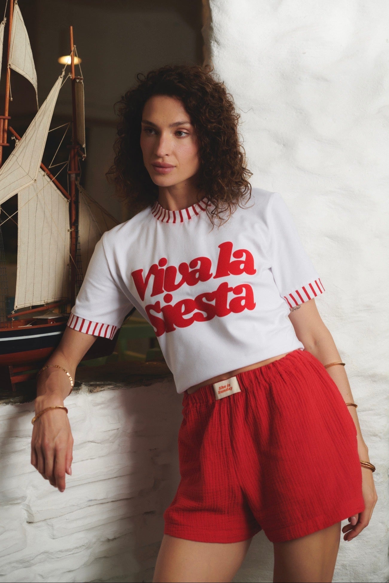 T-SHIRT SIESTA BIAŁY