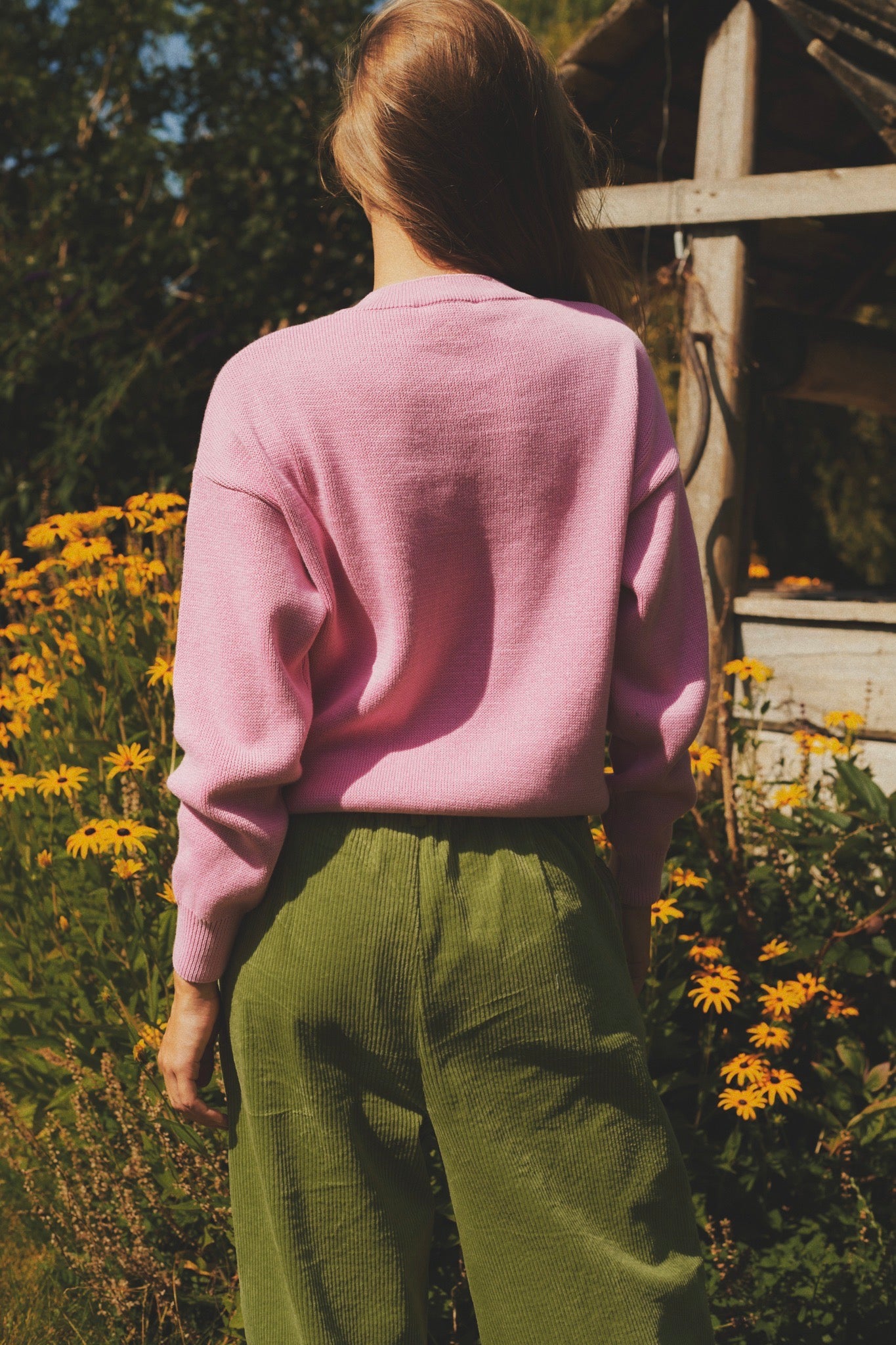 SWETER SADIE PINK Z BAWEŁNY ORGANICZNEJ