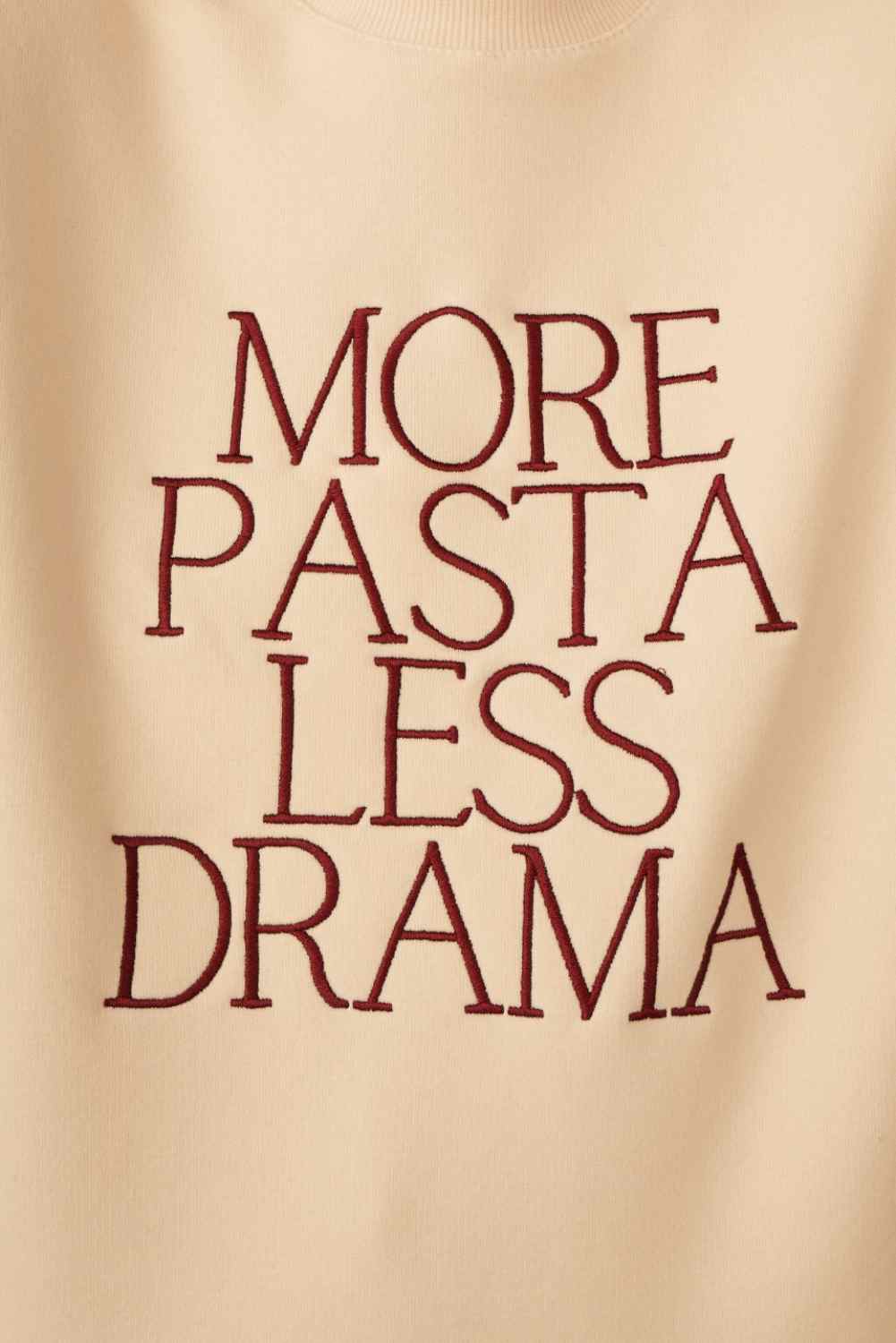 BLUZA MORE PASTA LESS DRAMA KREMOWA