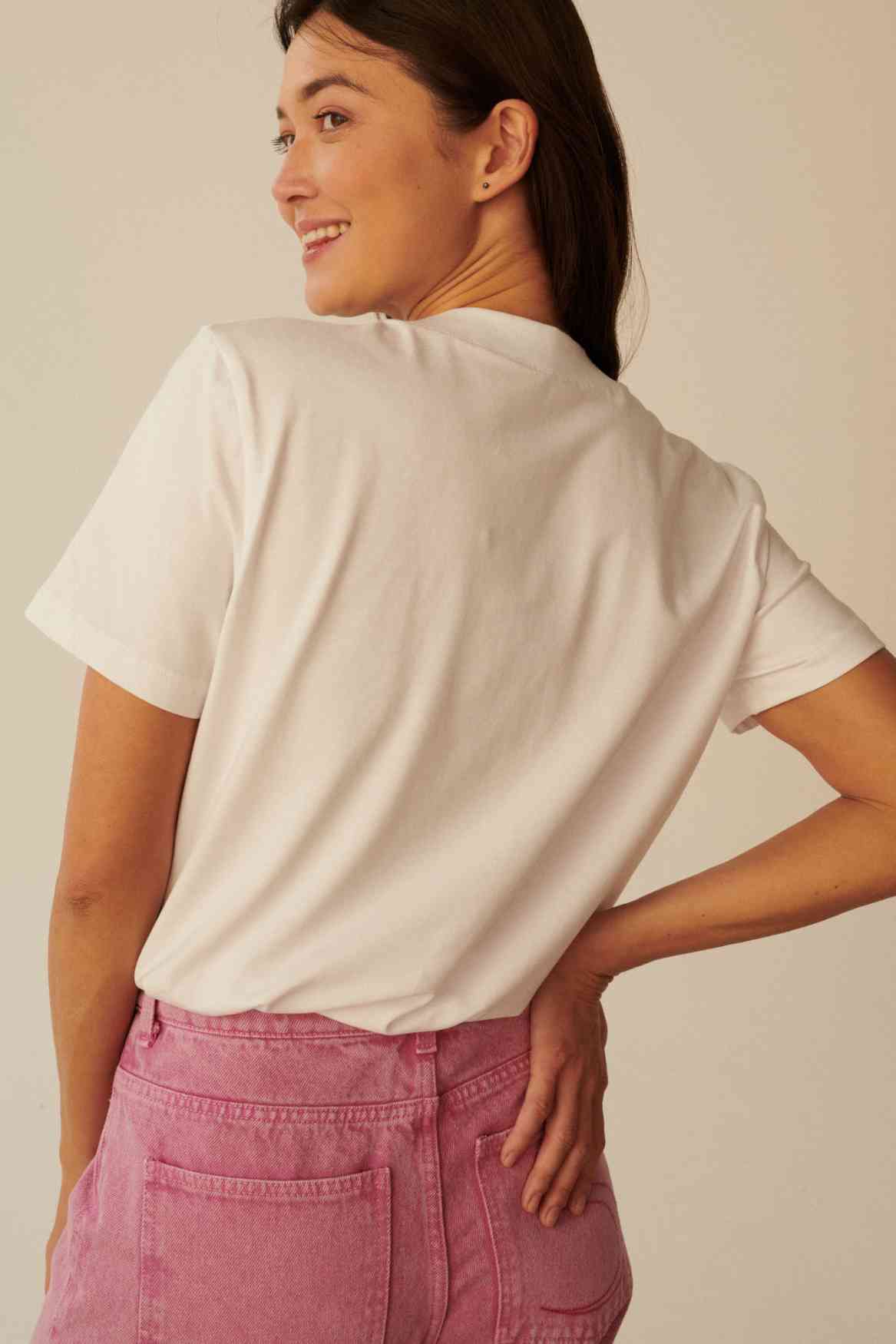 T-SHIRT MORE PASTA LESS DRAMA BIAŁY
