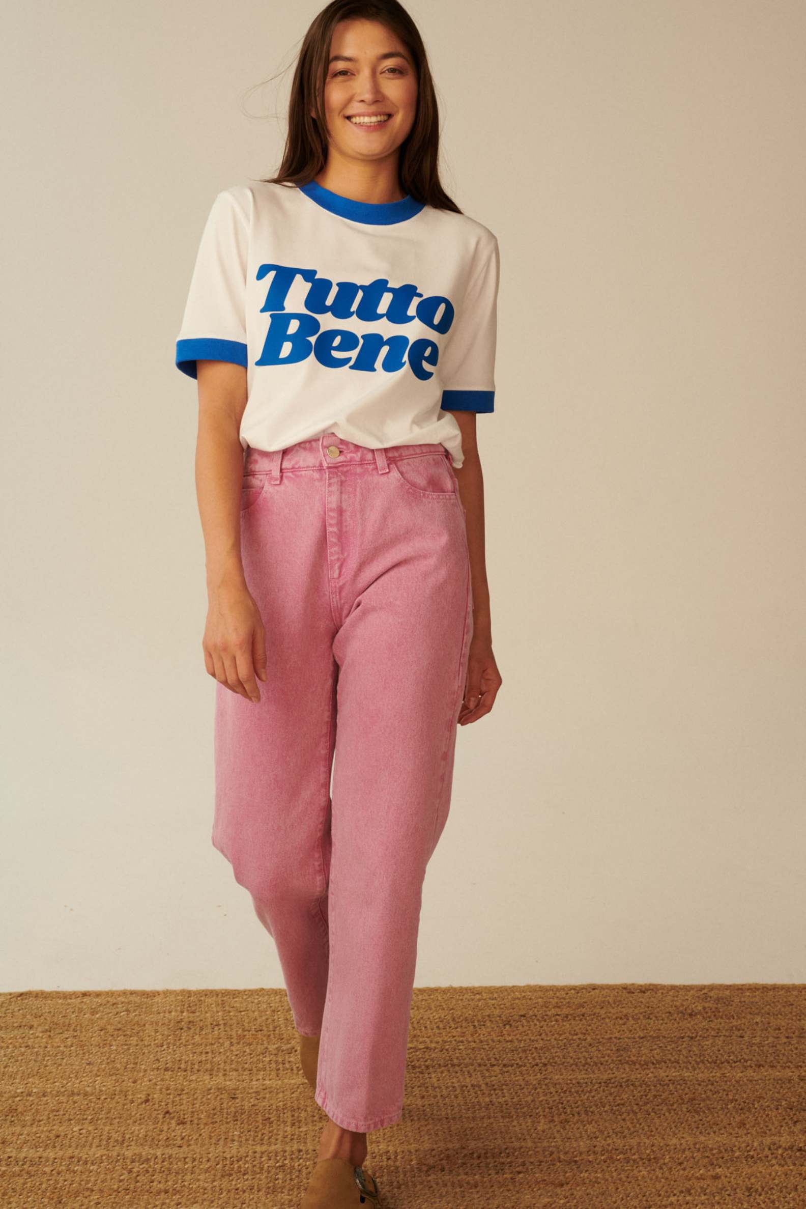 T-SHIRT TUTTO BENE NIEBIESKI