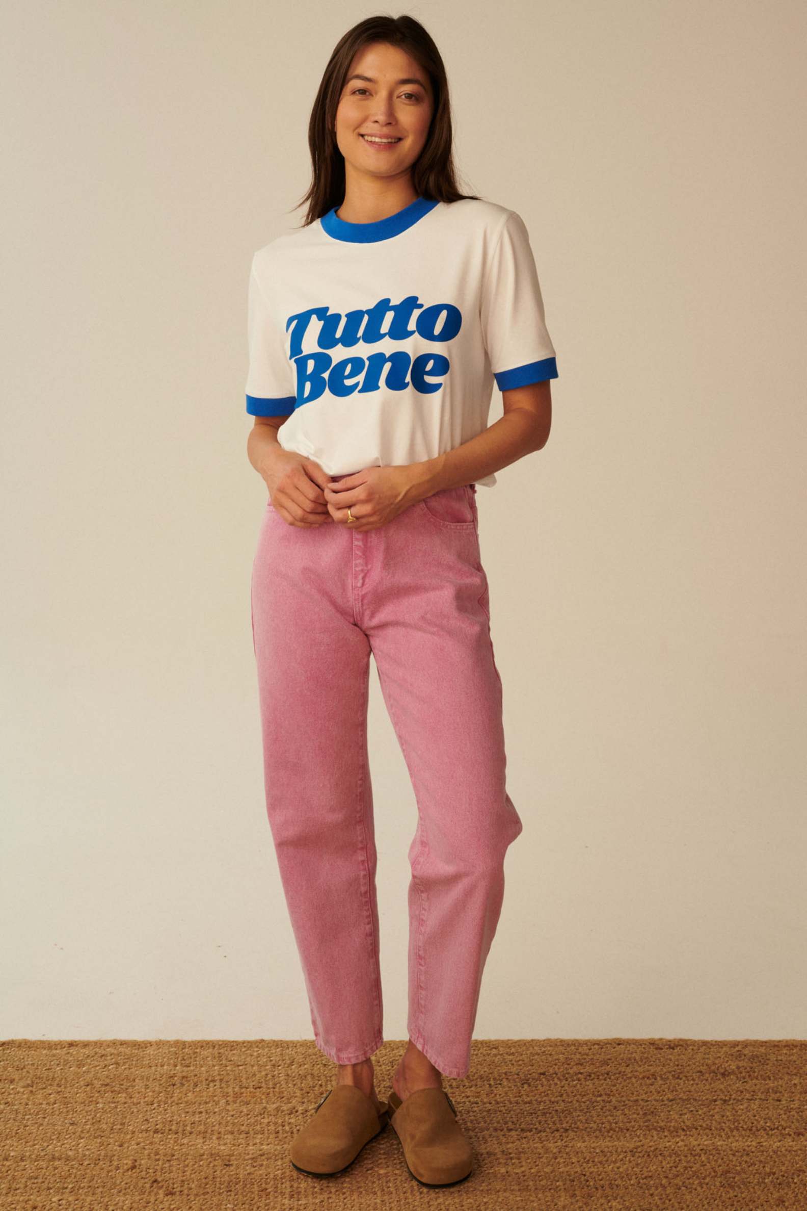 T-SHIRT TUTTO BENE NIEBIESKI