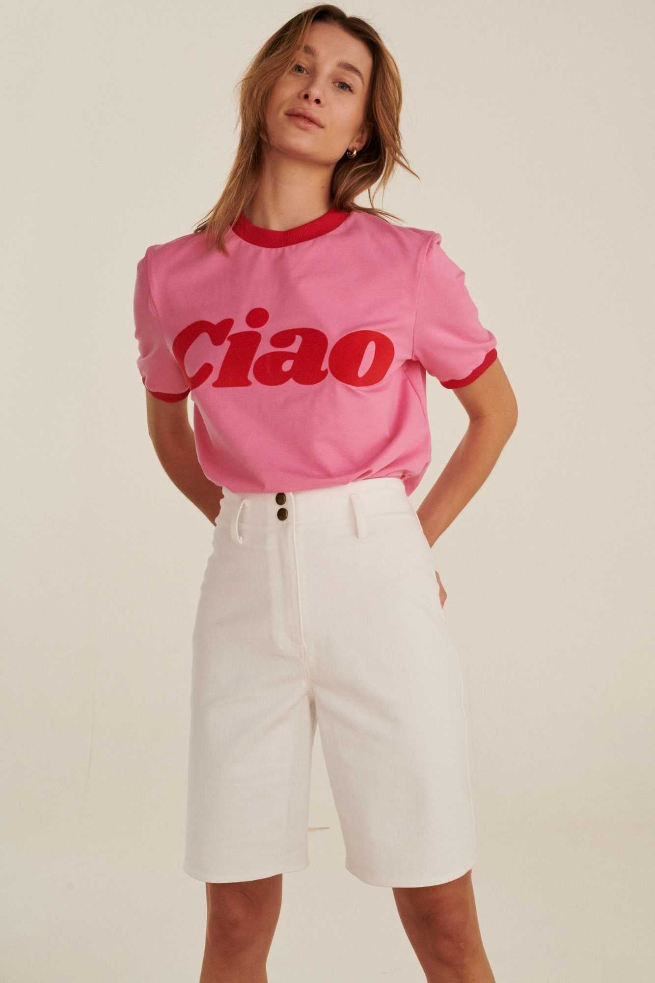 T-SHIRT CIAO SUNDAY RÓŻOWY