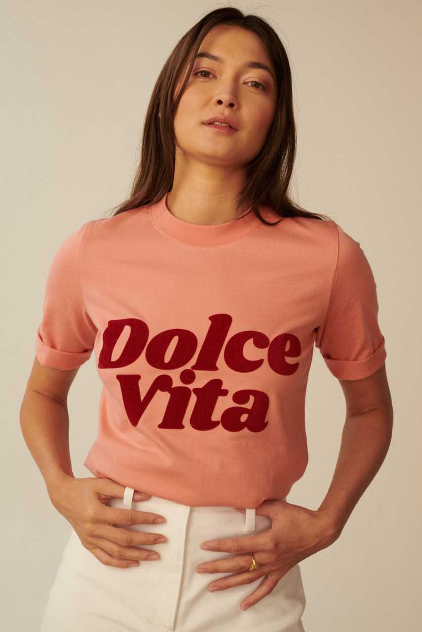 T-SHIRT DOLCE VITA KORALOWY