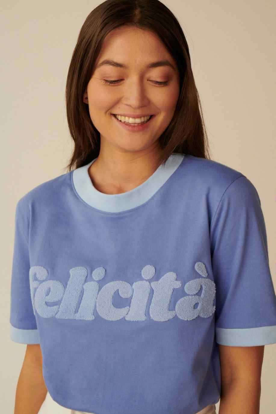 T-SHIRT FELICITA NIEBIESKI