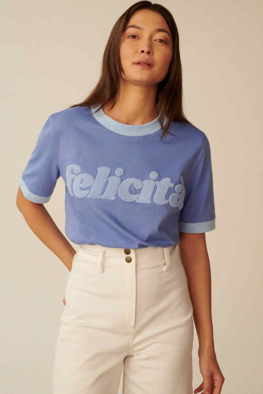 T-SHIRT FELICITA NIEBIESKI
