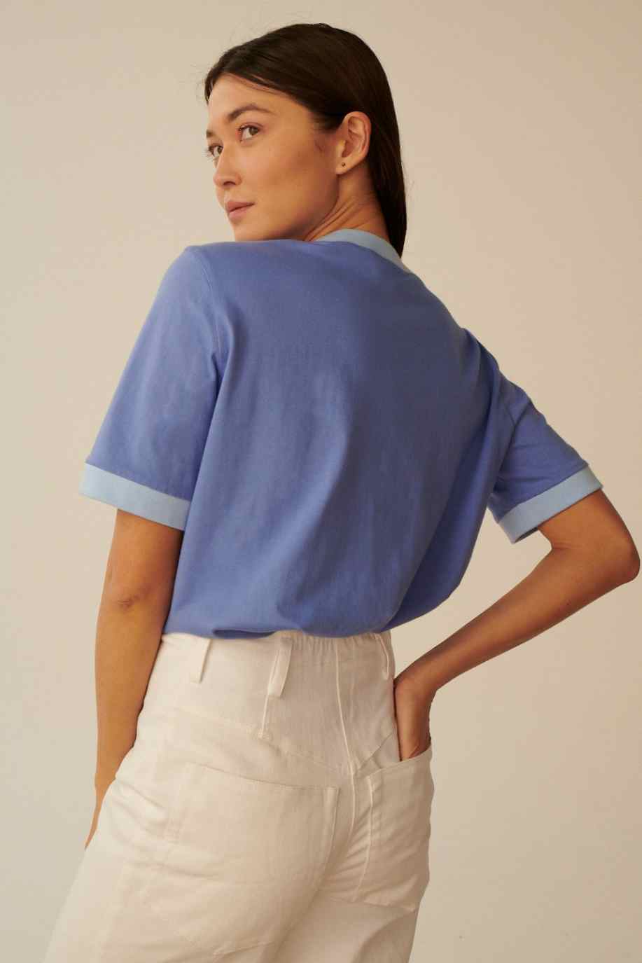 T-SHIRT FELICITA NIEBIESKI