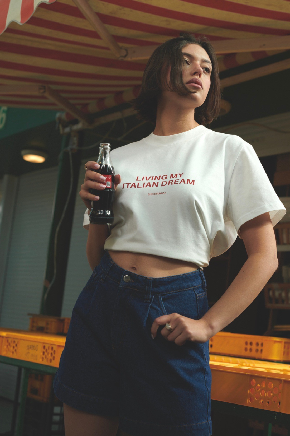 T-SHIRT ITALIAN DREAM ŚMIETANKOWY