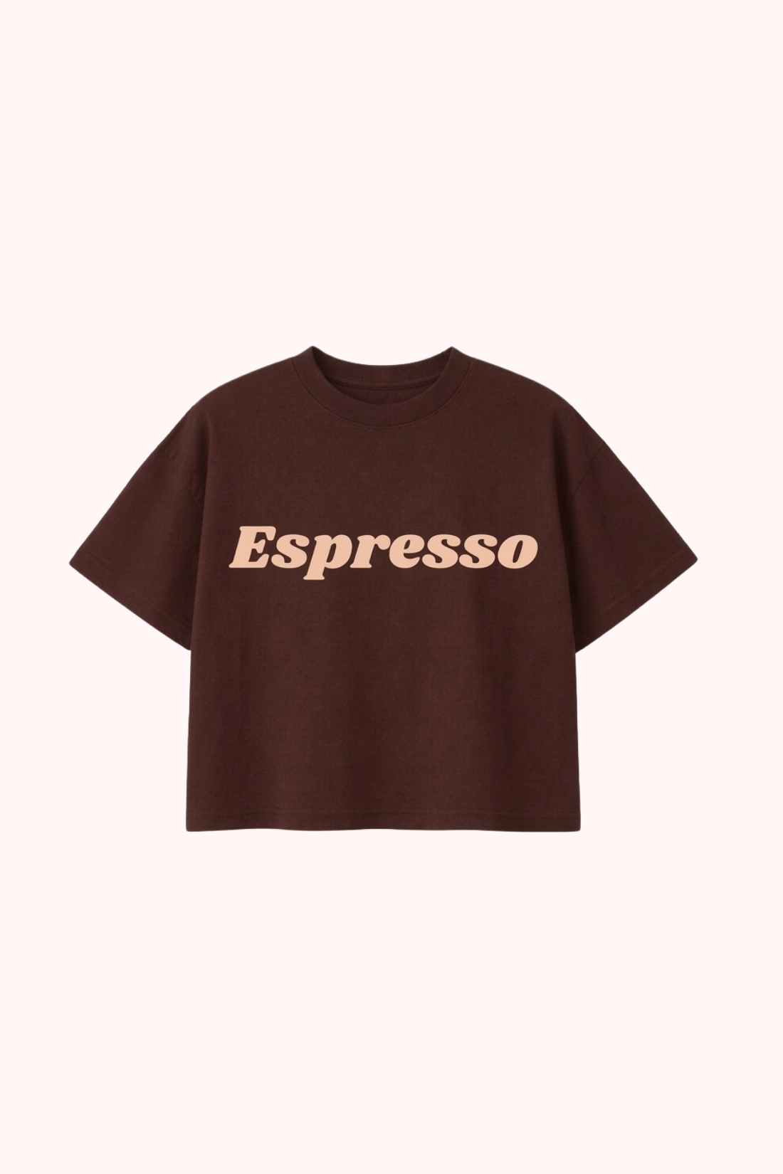 T-SHIRT ESPRESSO BOXY BRĄZOWY