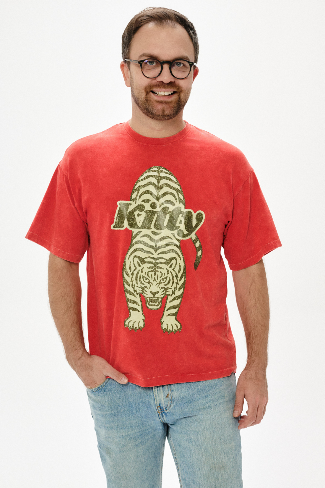 T-SHIRT KITTY CZERWONY - MEN