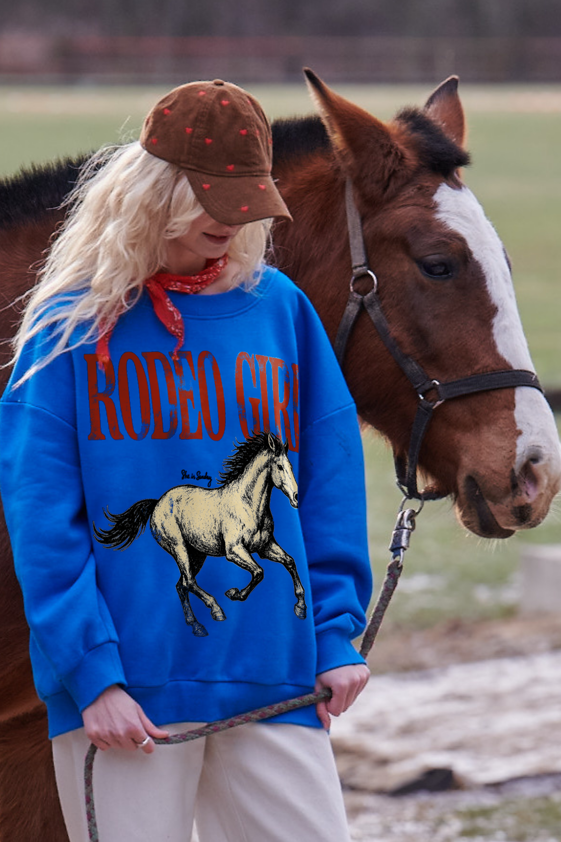 BLUZA RODEO NIEBIESKA