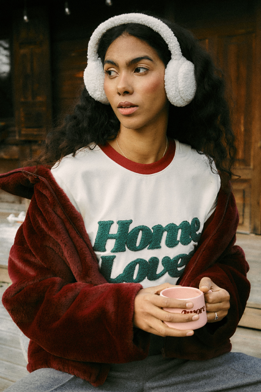 T-SHIRT HOME LOVER KREMOWY