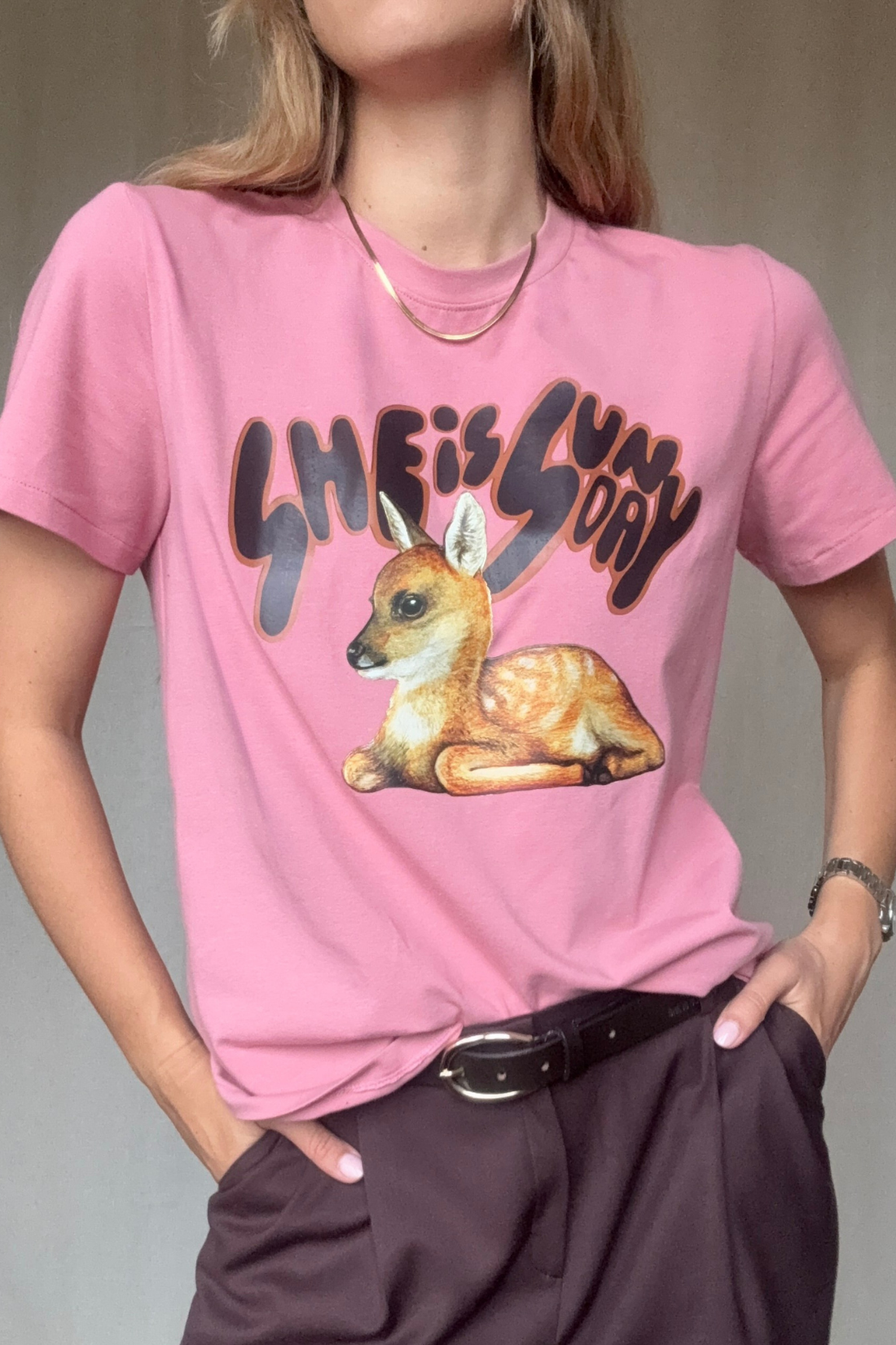 T-SHIRT JELONEK RÓŻOWY