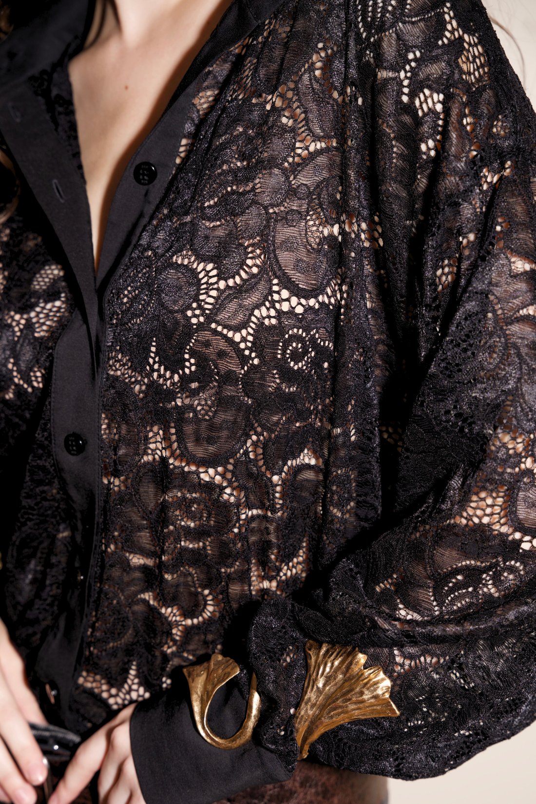 KOSZULA KORONKOWA SABRINA CZARNA