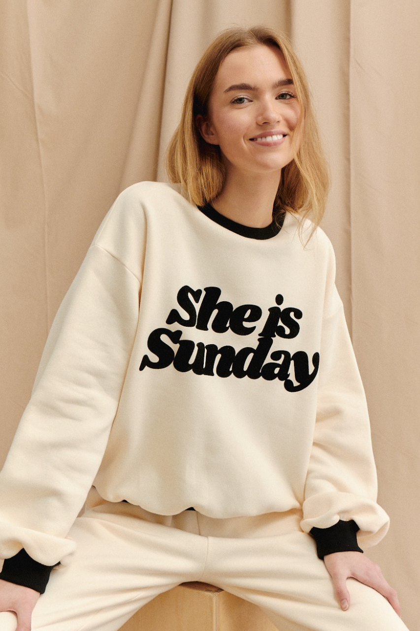 BLUZA SHE IS SUNDAY CREAM