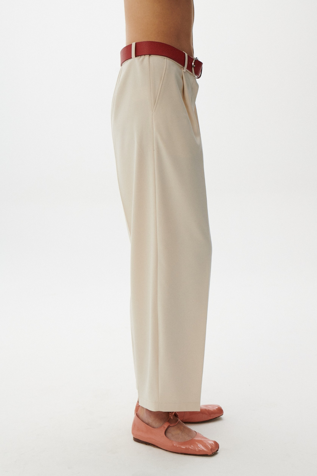 SPODNIE CELINE KREMOWE