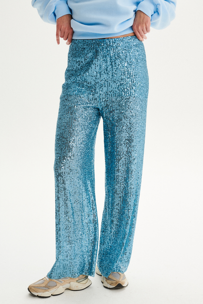 SPODNIE CEKINOWE CRYSTAL TURKUSOWE