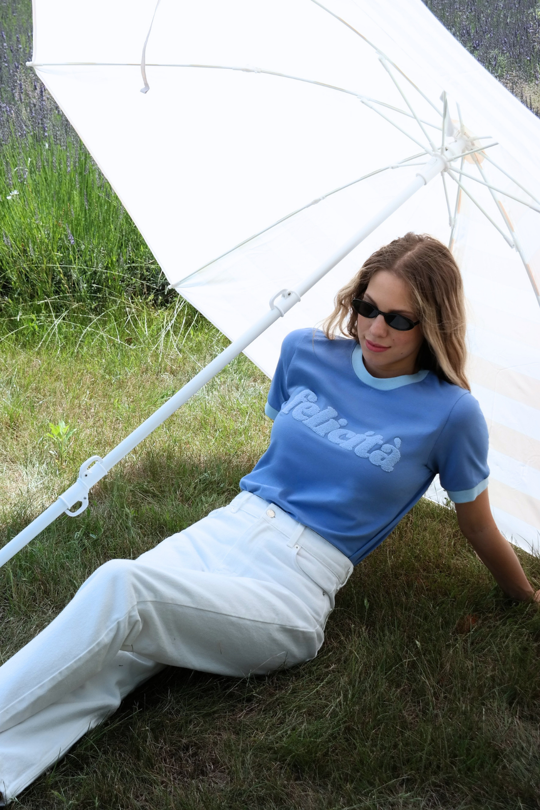 T-SHIRT FELICITA NIEBIESKI