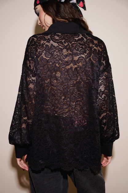 KOSZULA KORONKOWA SABRINA CZARNA