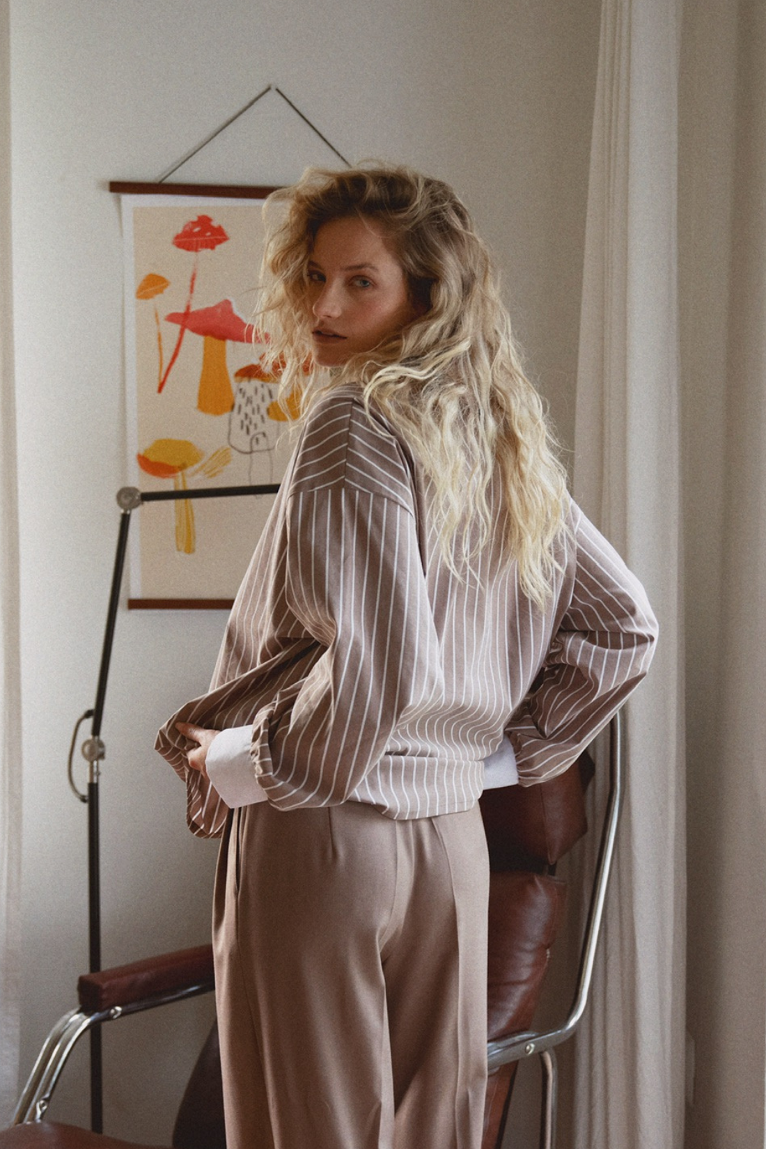 SPODNIE PANTALONI MOKKA