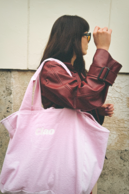 TORBA SZTRUKSOWA SHOPPER CIAO RÓŻOWA