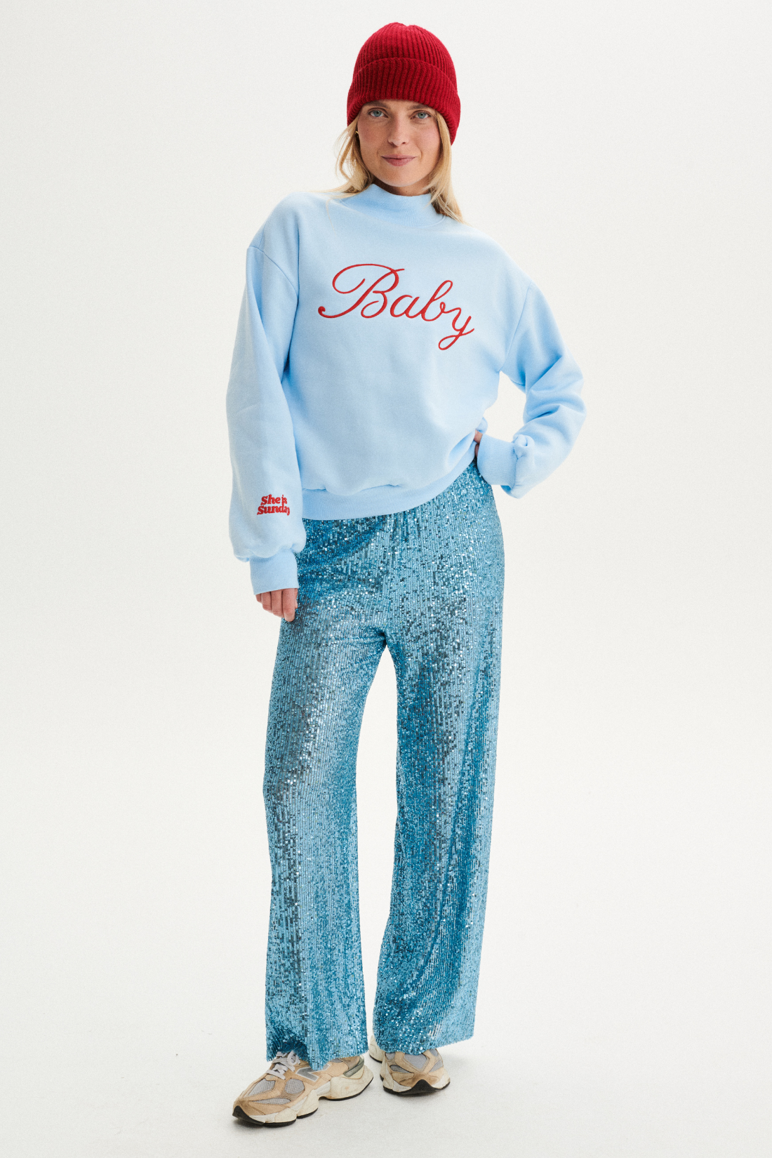 SANTA BABY LIGHT BLUE SWEATSHIRT