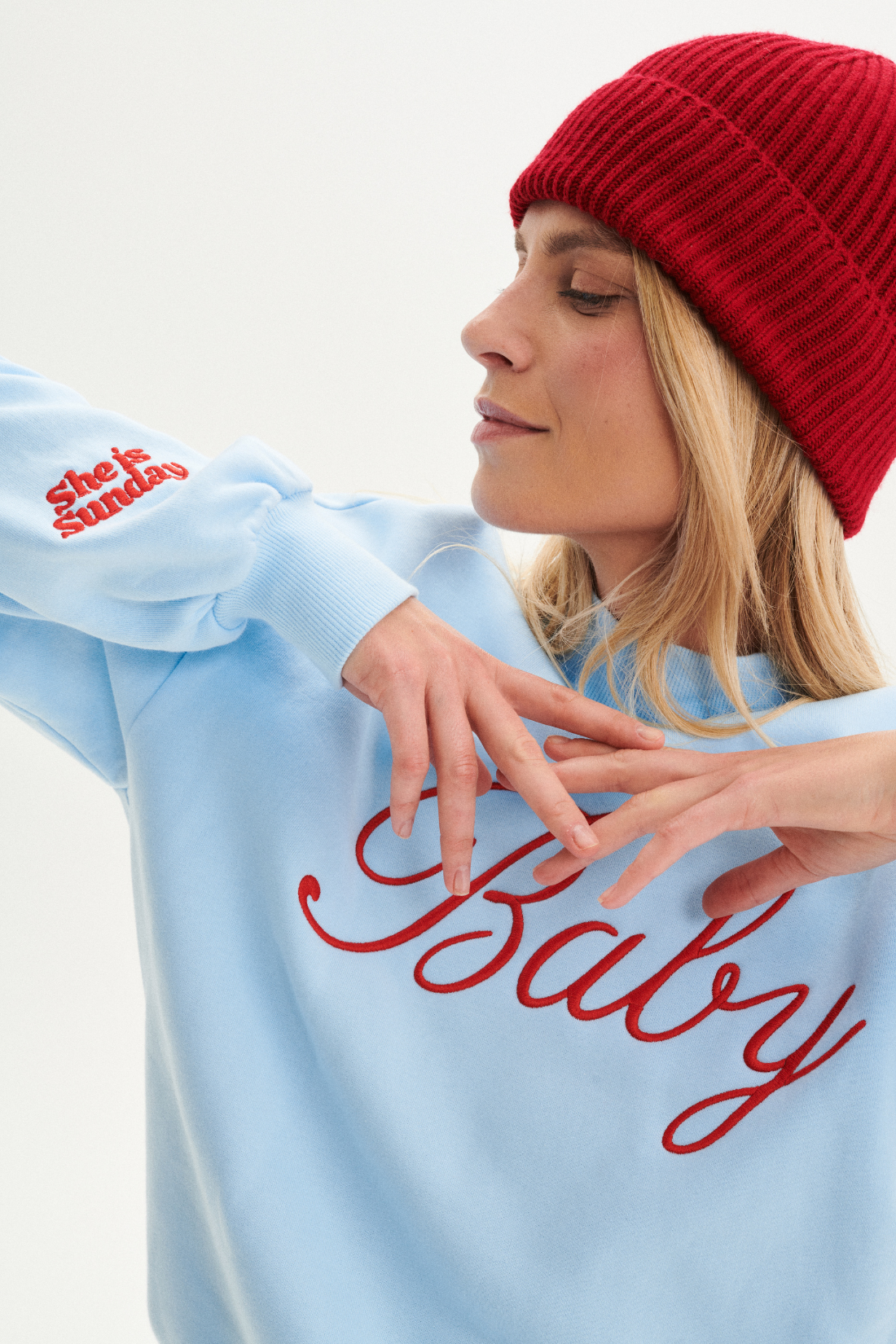 SANTA BABY LIGHT BLUE SWEATSHIRT
