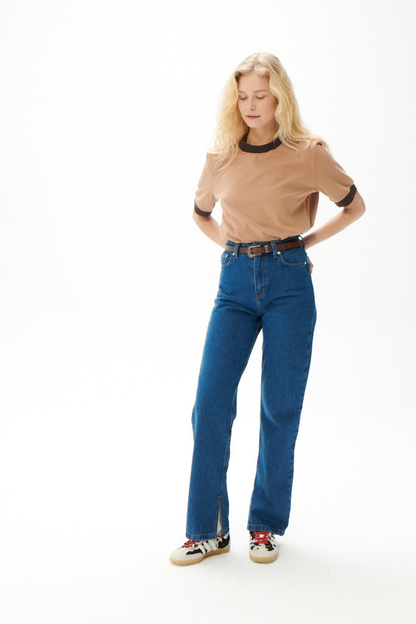 T-SHIRT BASIC SUNDAY BRĄZOWY