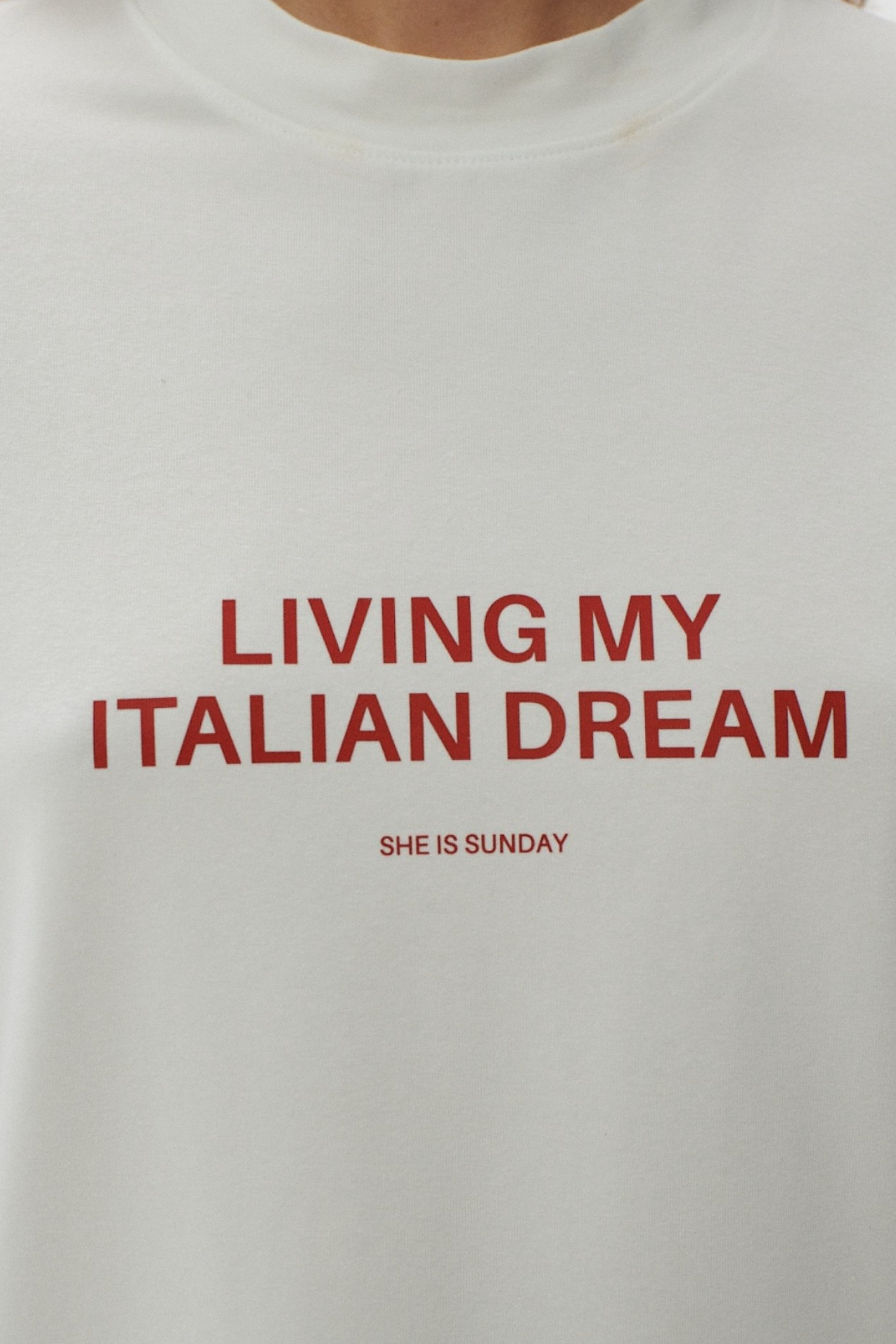 T-SHIRT ITALIAN DREAM ŚMIETANKOWY