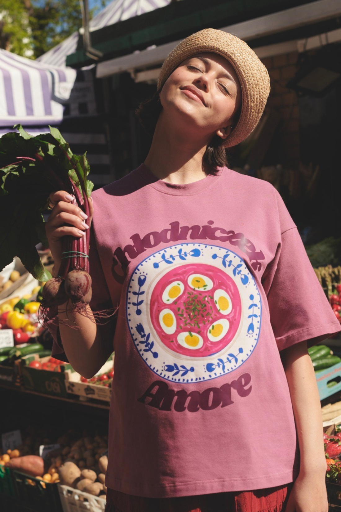 T-SHIRT CHŁODNICZEK AMORE ŚLIWKOWY