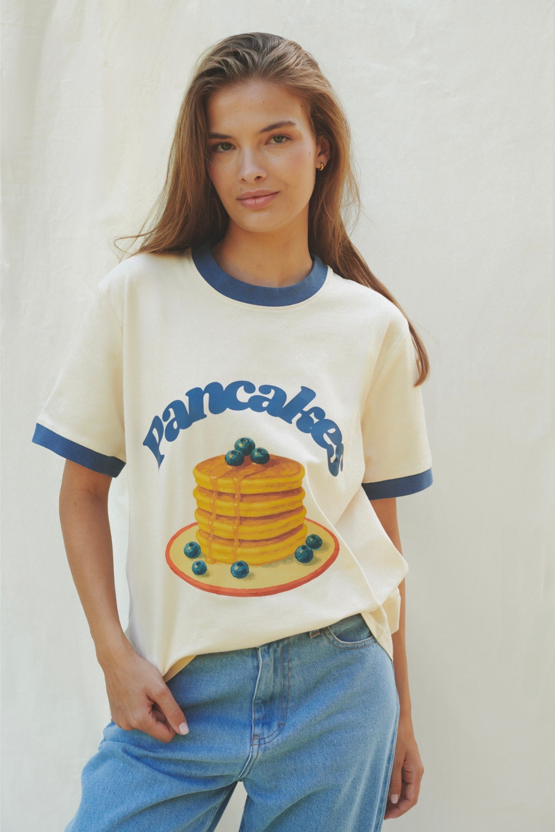 T-SHIRT PANCAKES KREMOWY