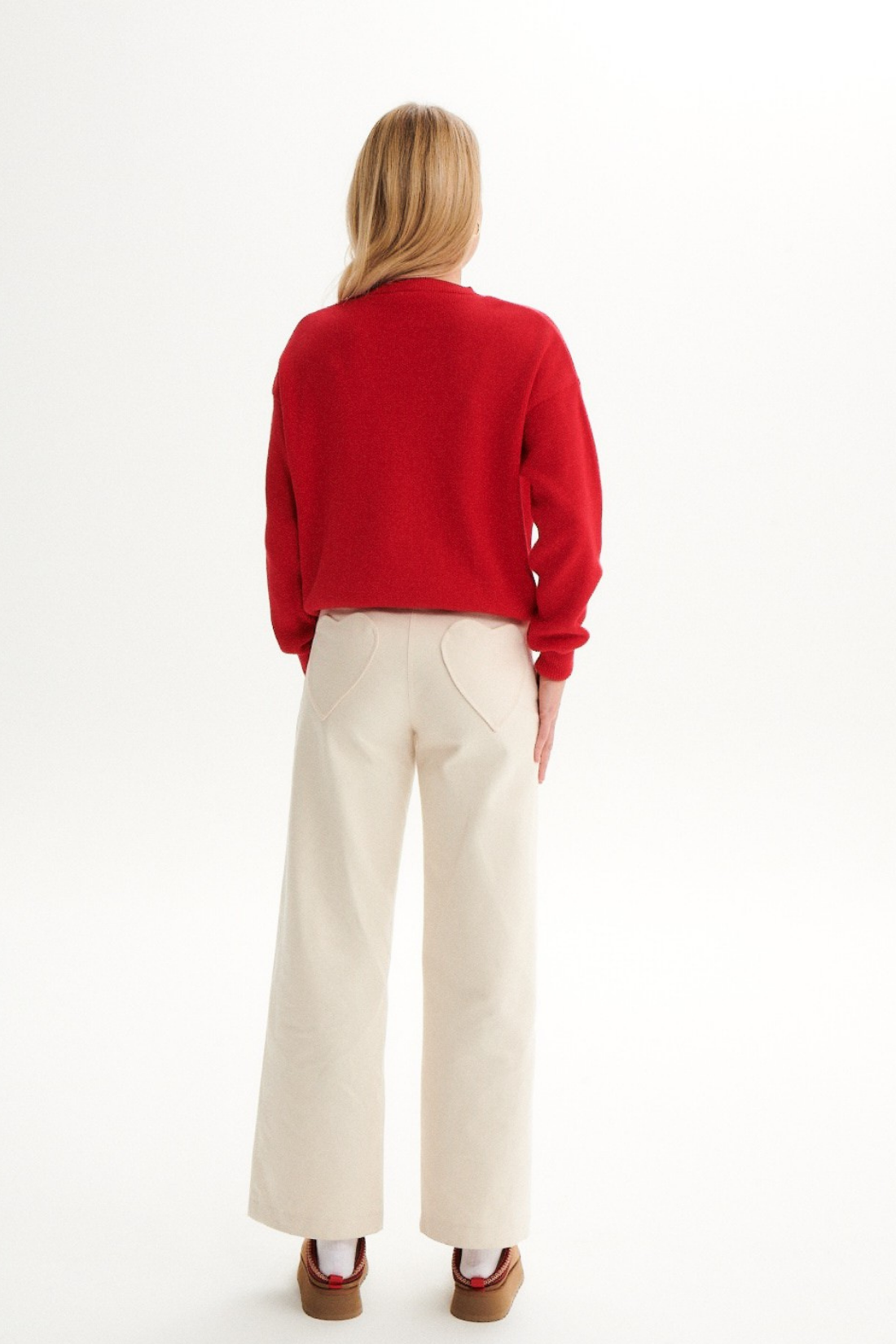 SPODNIE JEANSOWE LOVELY KREMOWE