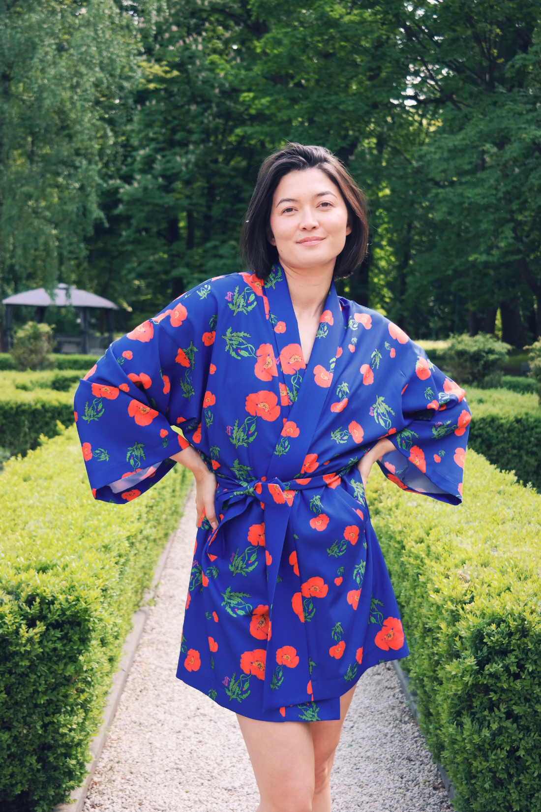 KIMONO AMAPOLAS KOBALTOWE