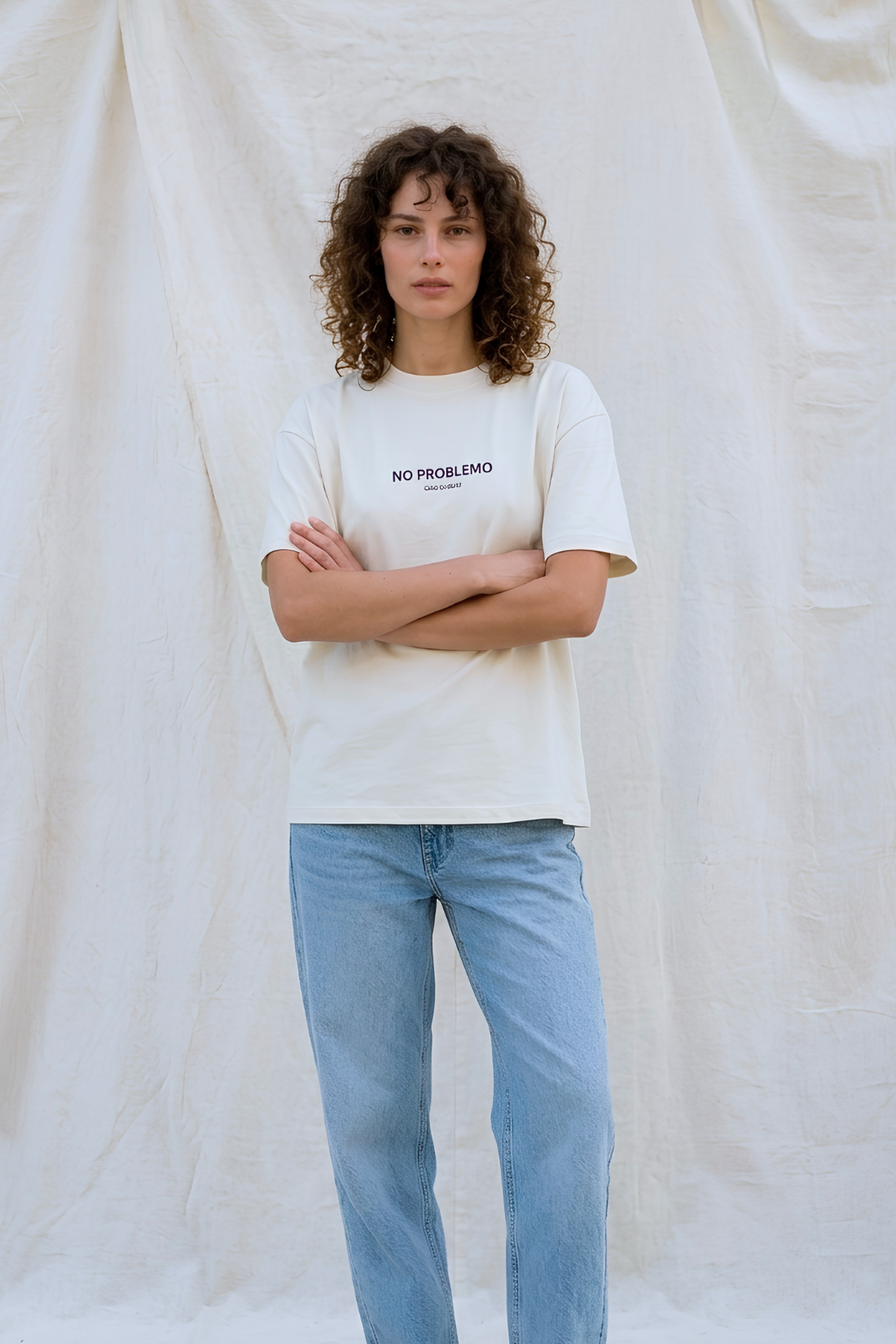 T-SHIRT NO PROBLEMO ŚMIETANKOWY