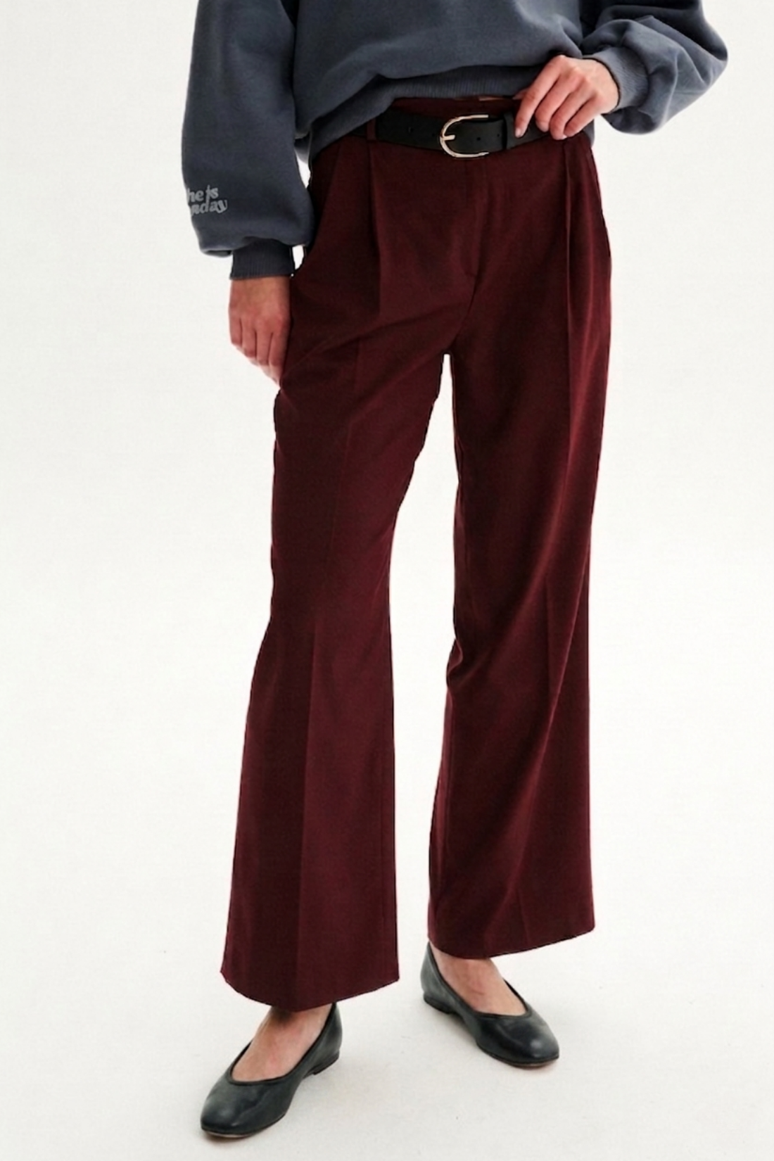 SPODNIE PANTALONI BORDO